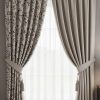Stylish Printed & Plain Combo Bedroom Curtains – Glamorous & Modern”